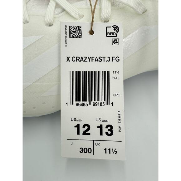 Adidas X Crazyfast.3 FG Soccer Cleats White Men's Sz 12 Women's Sz 13 - Picture 11 of 11